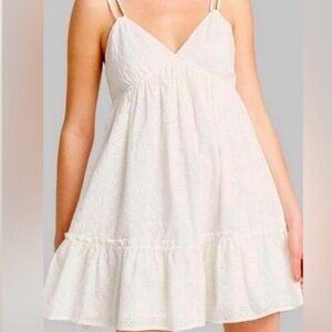 White Sleeveless Mini Dress